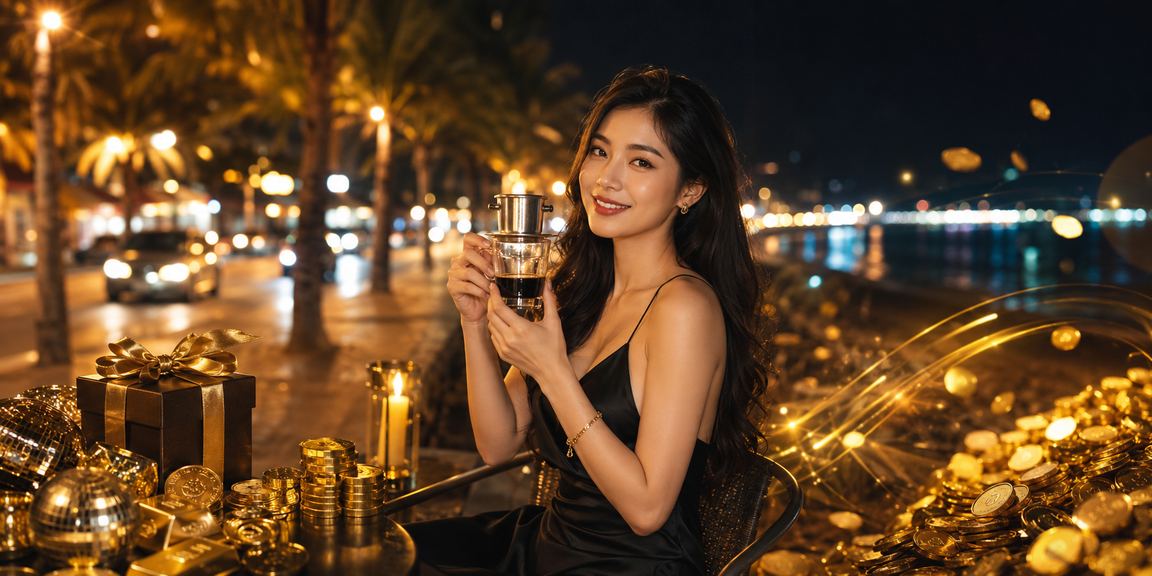 Người dùng tại Phan Thiết kiểm tra giao dịch và thông tin cược qua điện thoại bên ly cà phê